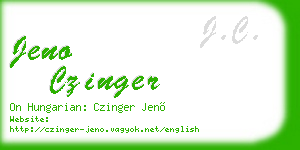 jeno czinger business card
